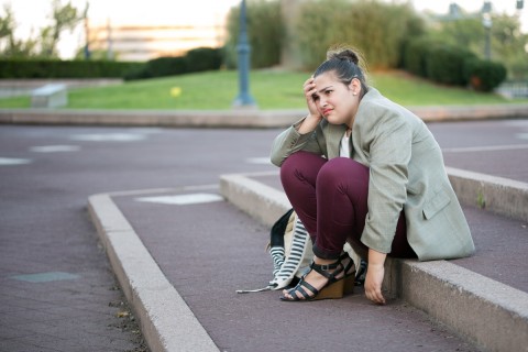 Sad high school girl